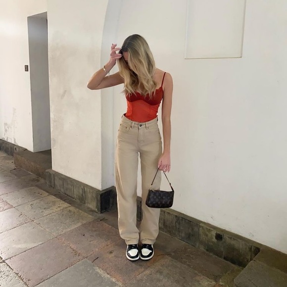 Burnt Orange lace color mesh Y2K crop top ✨🧡 - Picture 4 of 8